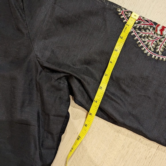 Cbazaar black palazzo suit/ salwar with pants, black dupatta, size 16-18, XL-2X - Picture 5 of 5